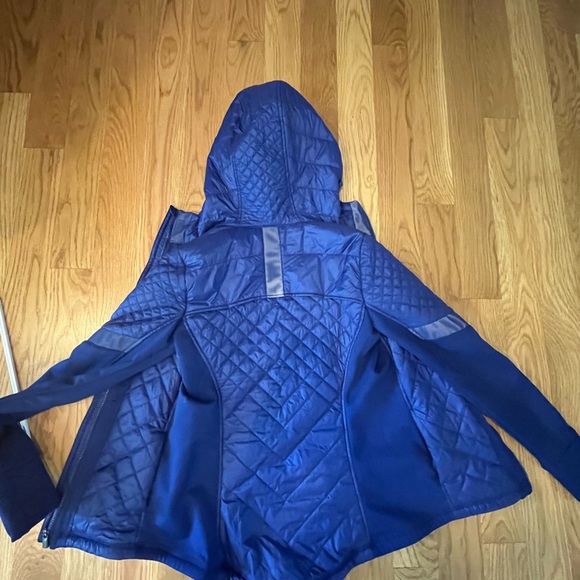 Athleta bright blue athletic jacket lightweight with pockets and hood - Picture 7 of 12